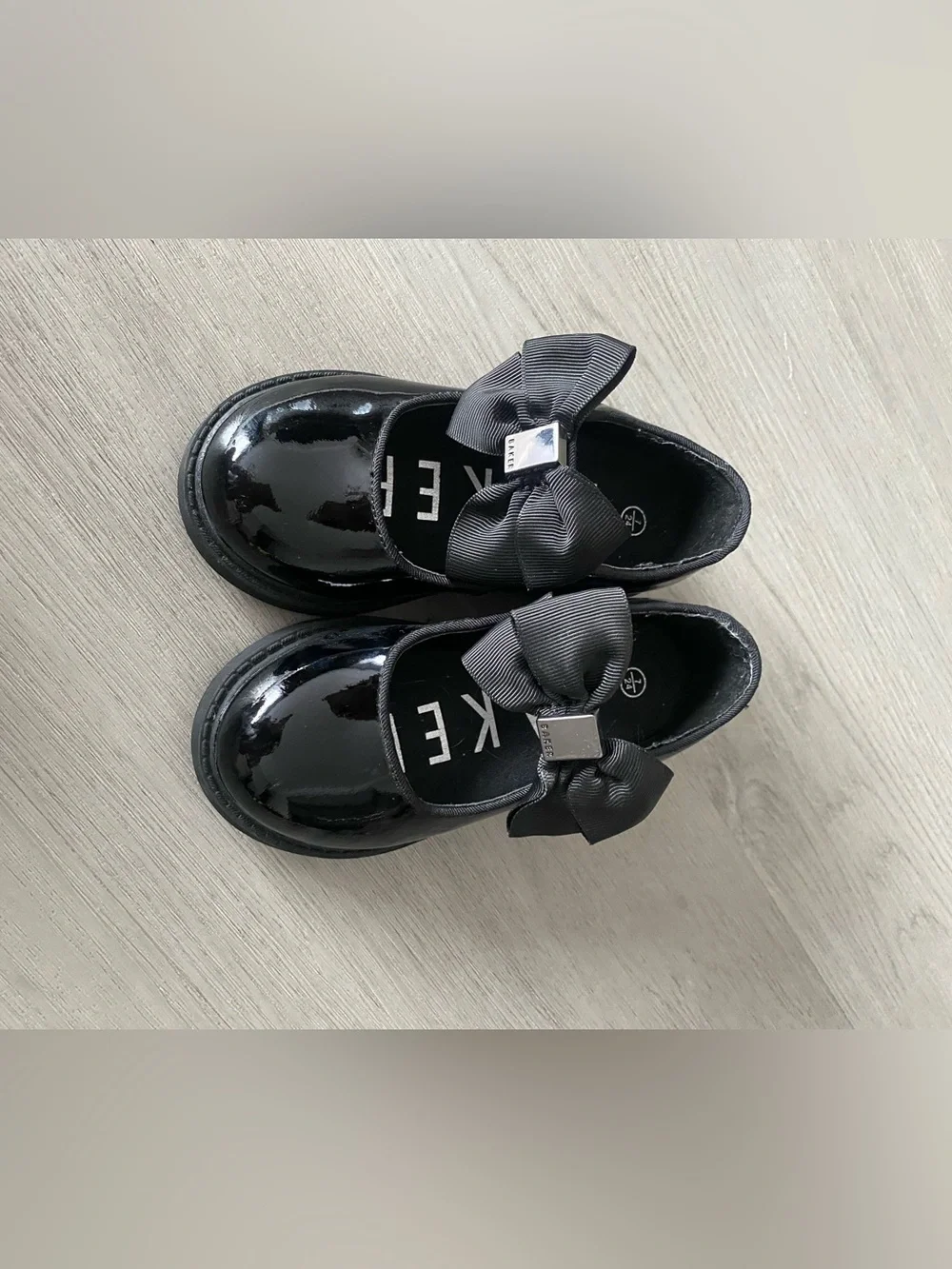 Ted Baker Girls Black Patent Bow Strap Shoes